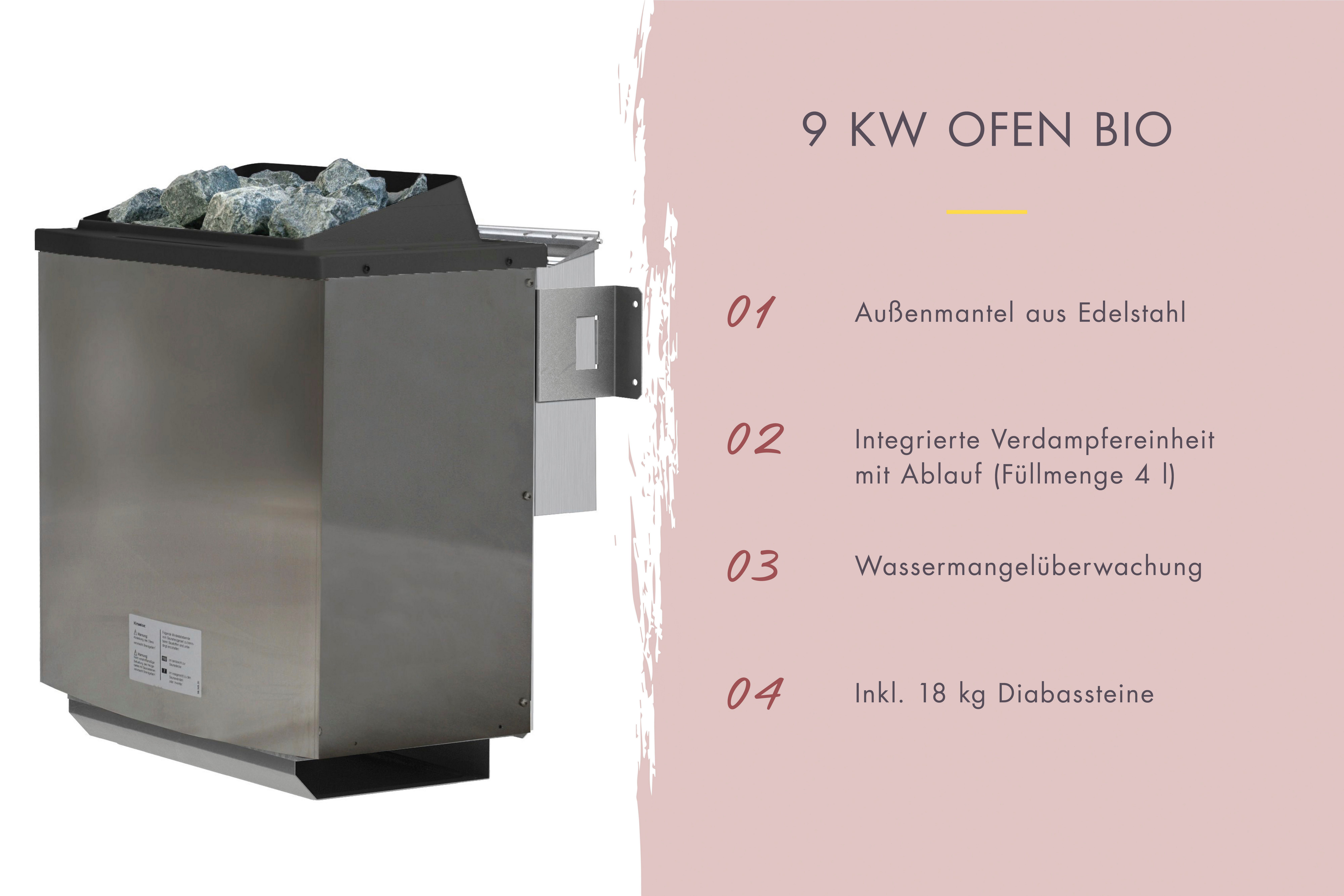 Thumbnail - Karibu Sauna Soraja, BxTxH: 231 x 196 x 200 cm, 40 mm, (Set) 9-kW-Bio-Ofen mit externer Steuerung