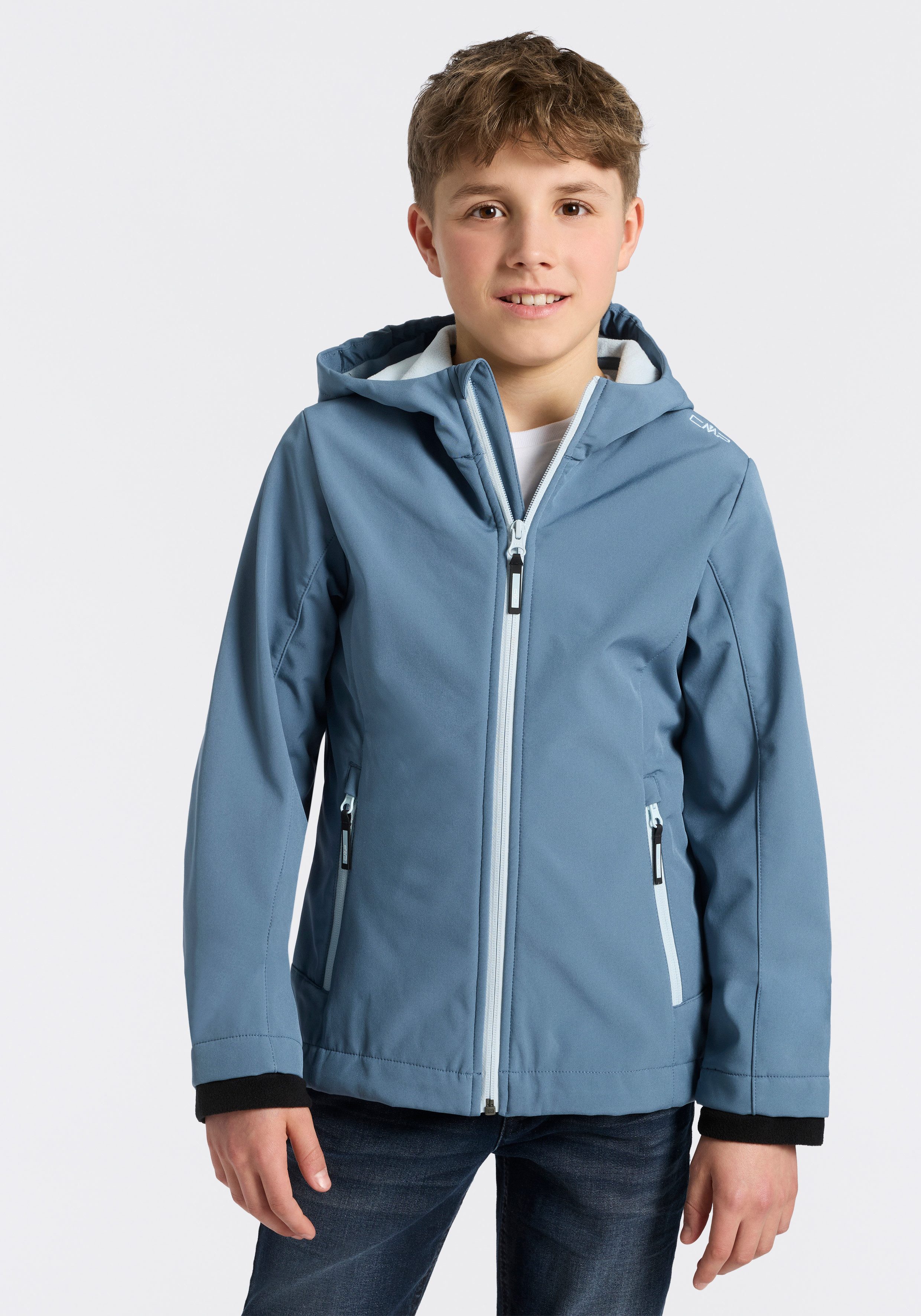 CMP Softshelljacke KID G SOFTSHELL JACKET für Kinder, mit Kapuze, atmungsaktiv, wasserabweisend, windabweisend