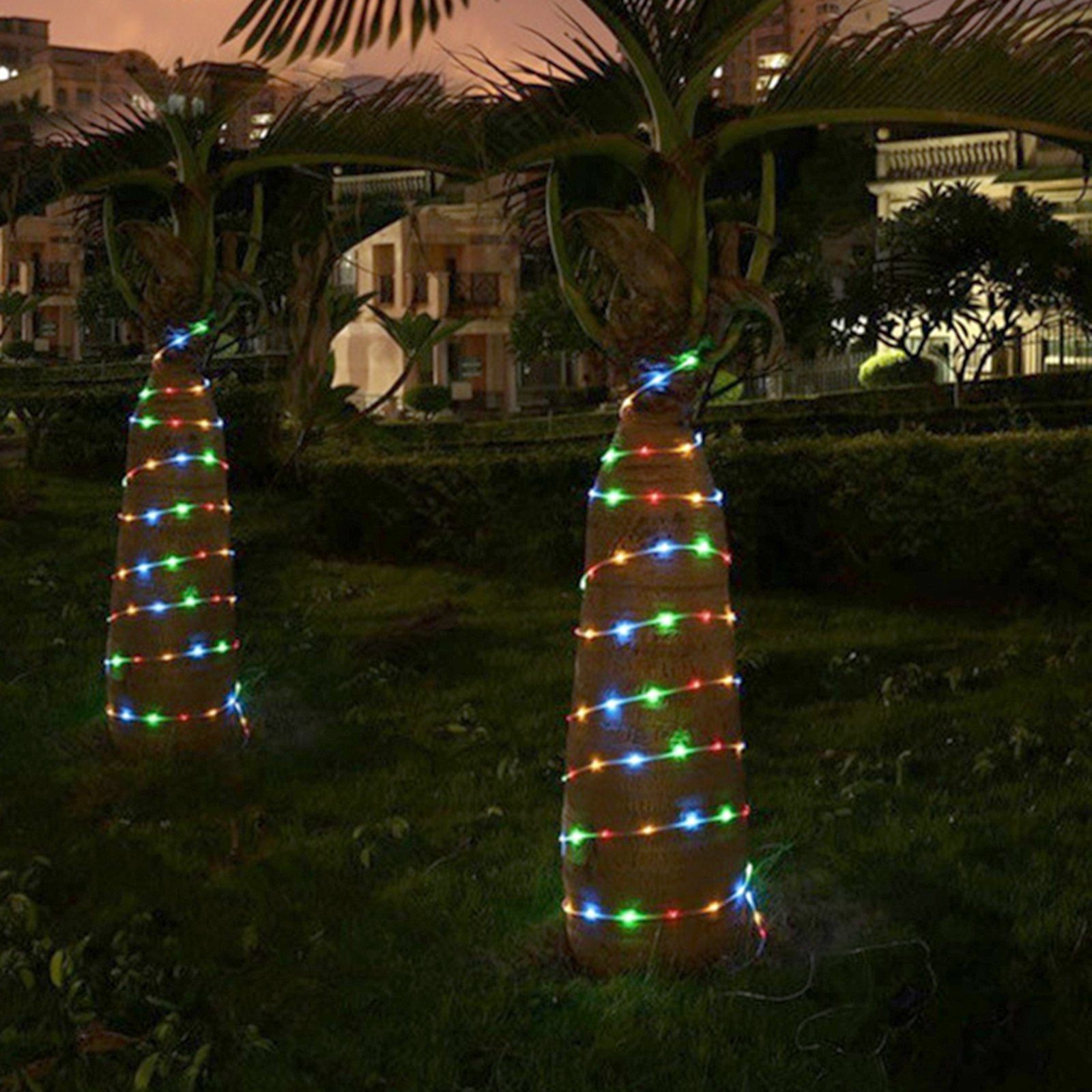Camping LED-Lichterkette für 50LEDs, Balkon batterie, 5M Party, Modi, Rosnek 8 Bunt Weihnachtsdeko wasserdicht,