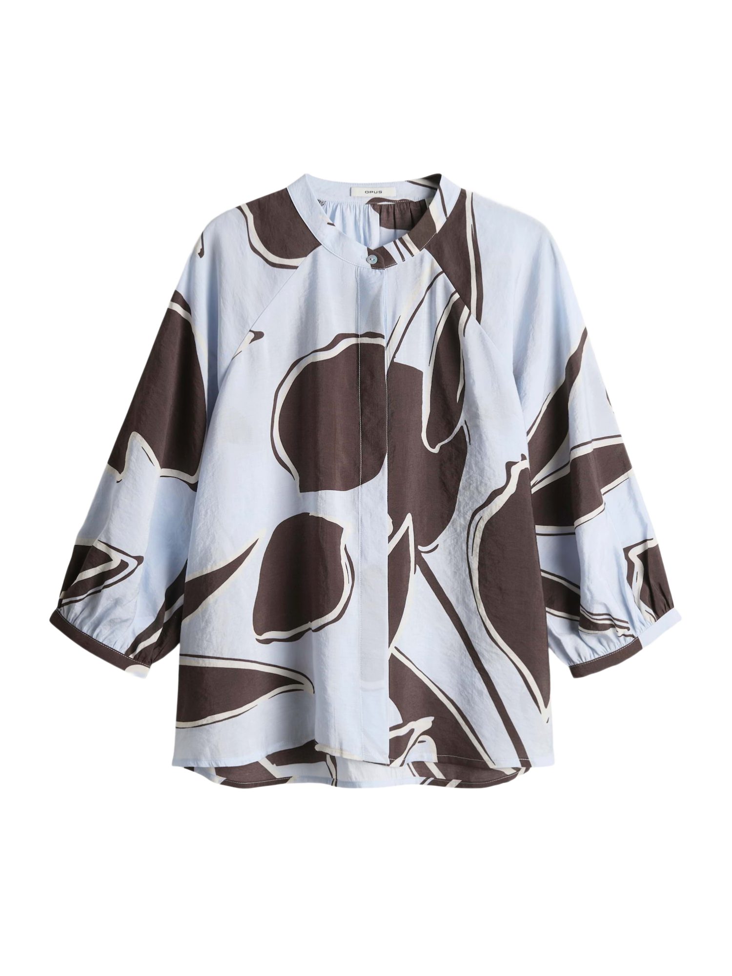 OPUS Blusenshirt blau,Casual,Modal,Allover-Print,Rundhals,3/4 Arm,Weit