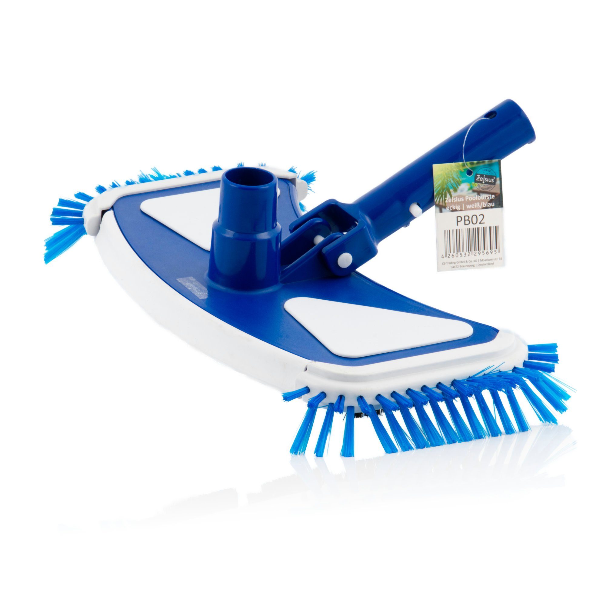 Zelsius Poolbürste Poolbürste mit Seitenbürsten, Bodenreiniger für Ø 32 / 38 mm Schlauch
