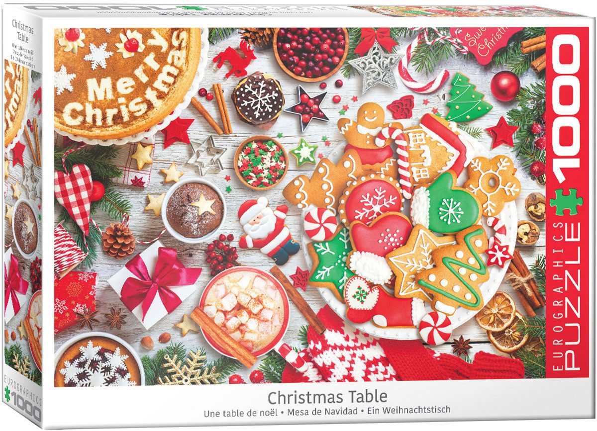 Puzzle 1000 Teile Puzzle - Puzzle - Wundervoller Weihnachtstisch, Puzzleteile