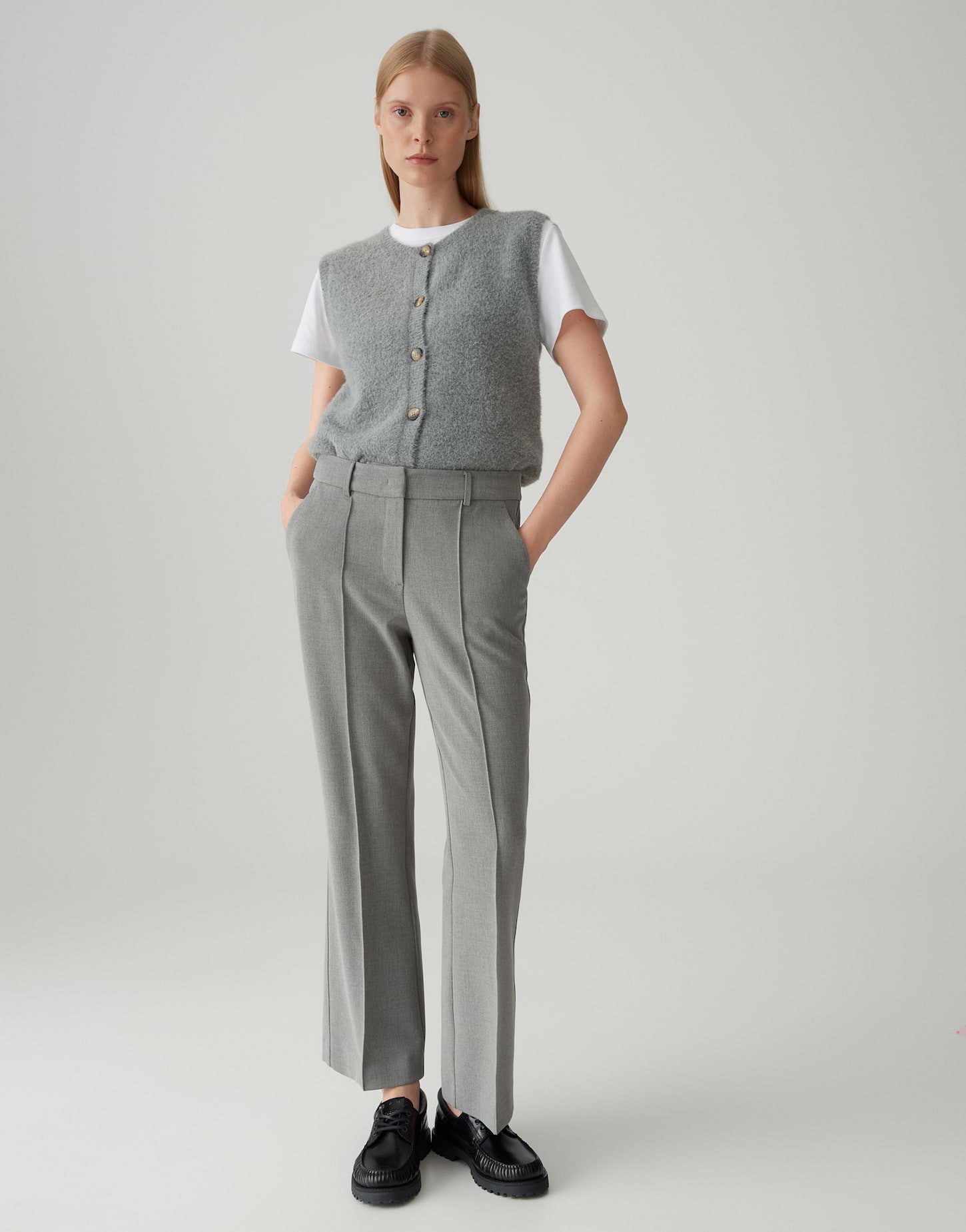OPUS PANTS Stoffhose LUANE Relaxed Flared aus elastischem Viskosemix verdeckter Zip-Fly, weicher Griff, elastischer Stoff