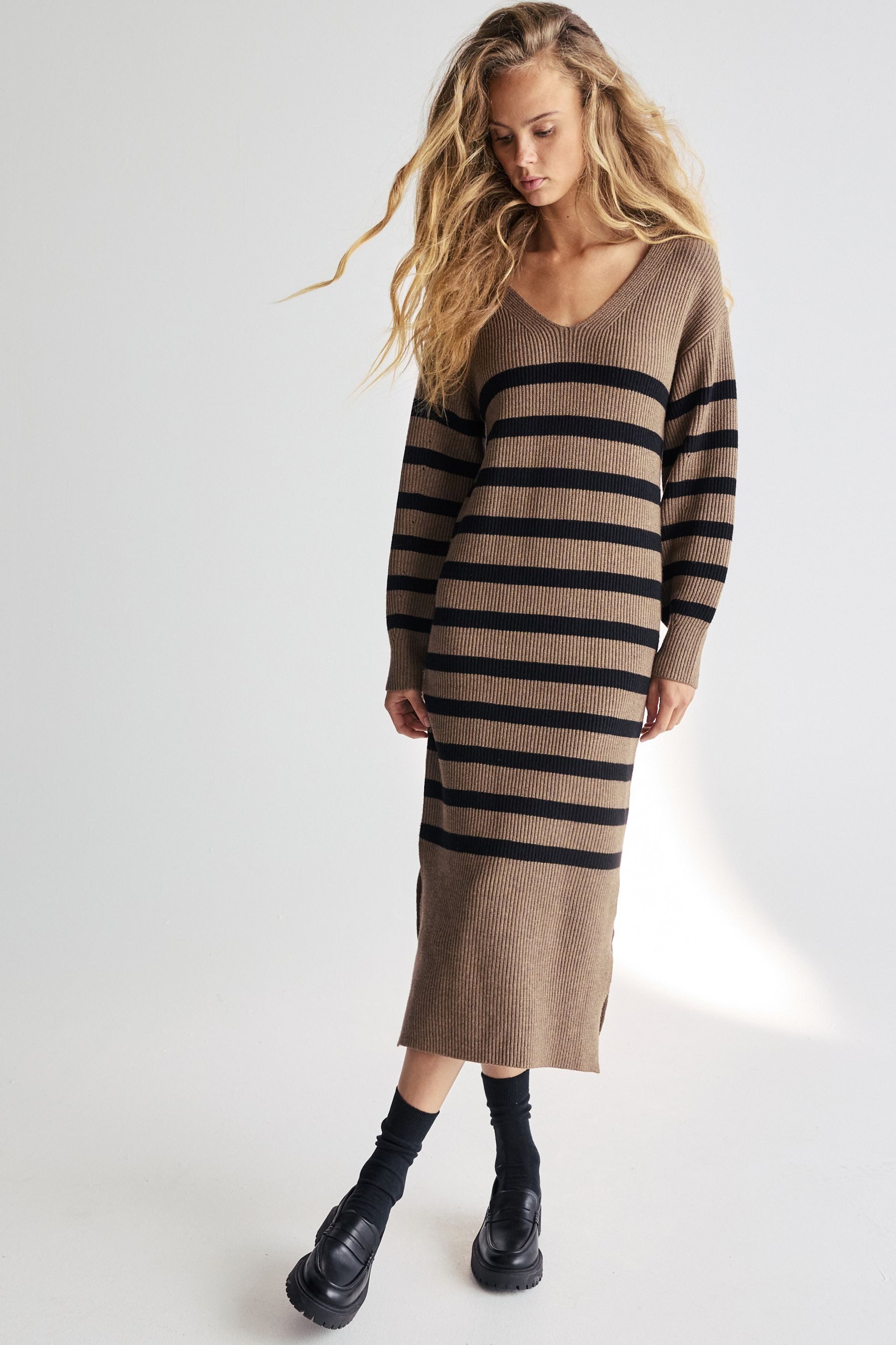 Next Strickkleid Pulloverkleid aus Rippstrick mit günstig online kaufen