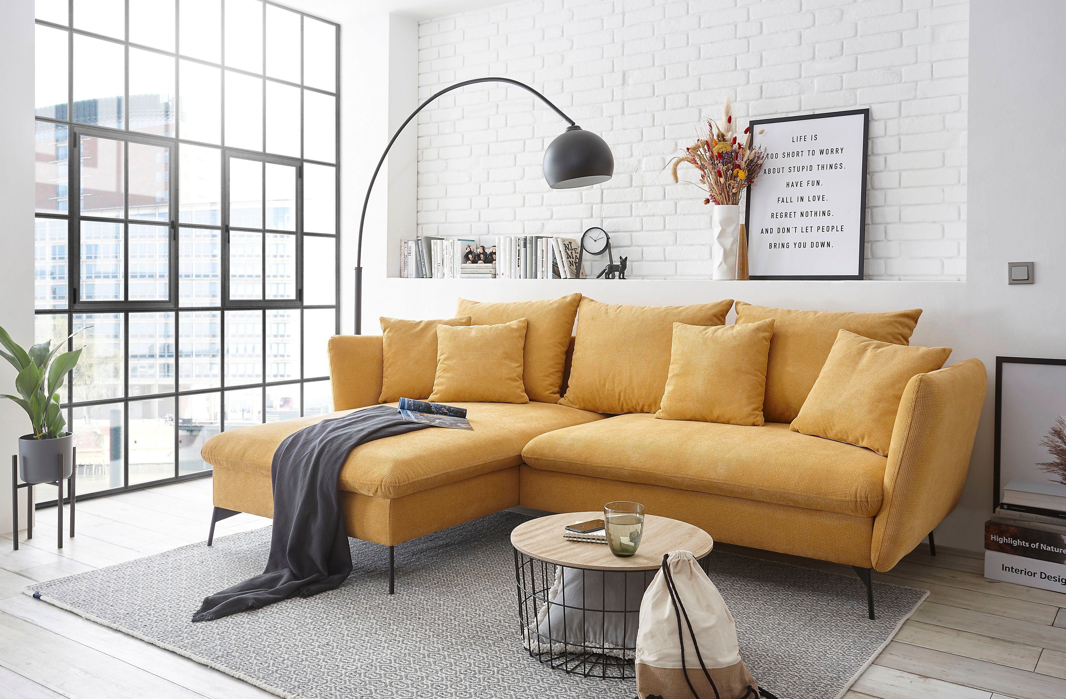 andas Ecksofa "LIVORNO,258 cm, L-Form," Schlaffunktion u. Bettkasten (139/2 günstig online kaufen