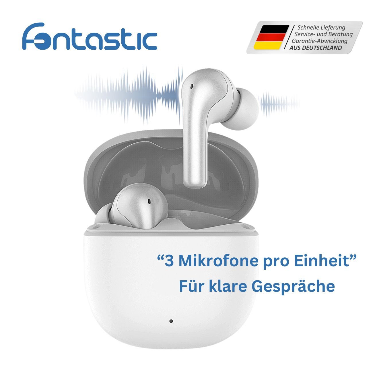 fontastic Hyla weiß Bluetooth-Kopfhörer (Service in Deutschland)