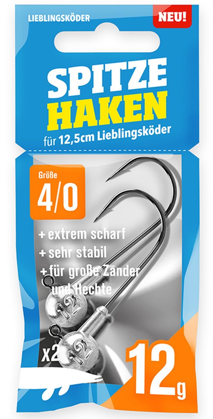 Jighaken Lieblingsköder Spitze Haken Gr. 4/0 Jigköpfe - 2 Jighaken
