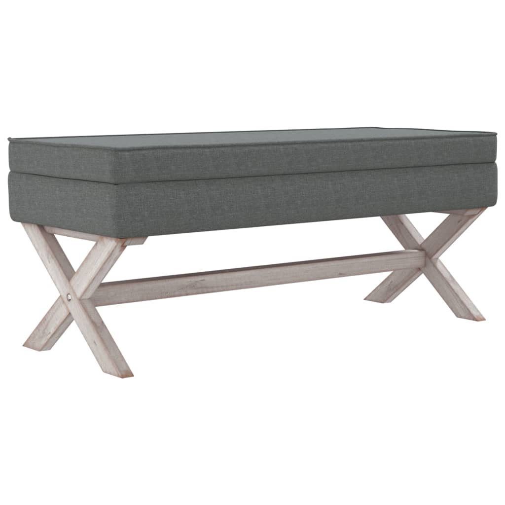 furnicato Truhenbank Stoff Hocker mit Dunkelgrau Stauraum cm 110x45x49