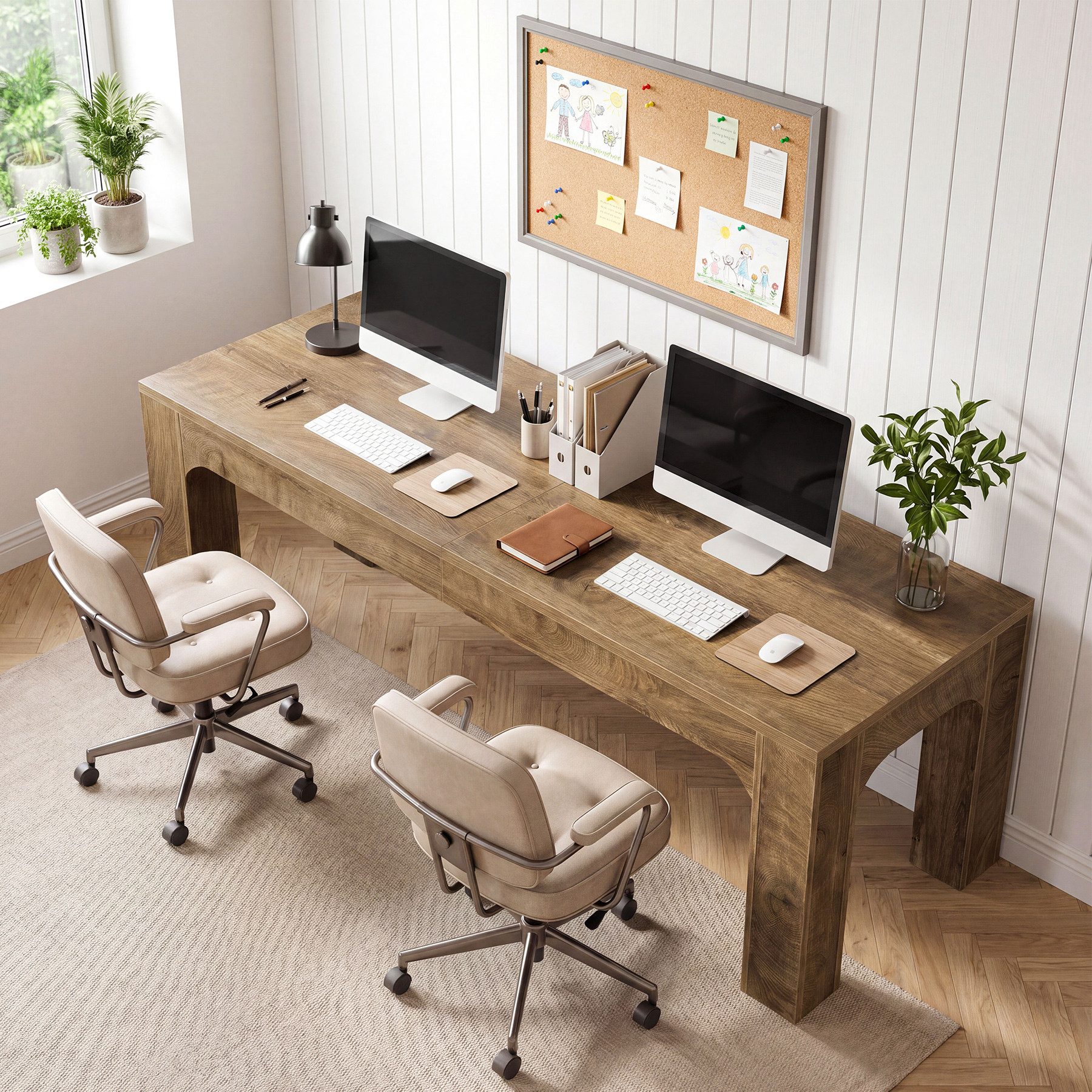 Tribesigns Computertisch Schreibtisch für Zwei Personen, 180 cm extra lang Homeoffice