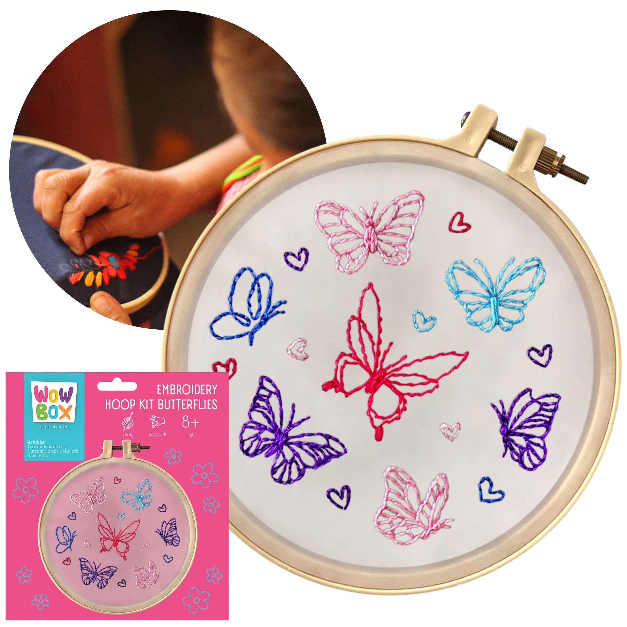 WOW Stickerbuch Wow Box - Schmetterlinge Stickset, Kreativset 8+