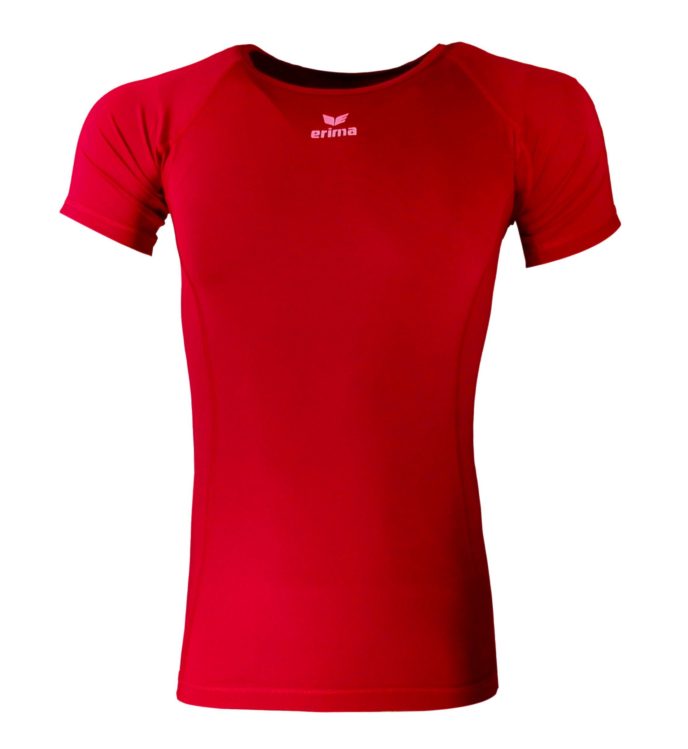 Erima Laufshirt Support Unisex Sportshirt Shirt T-Shirt Fussball Funktionsshirt Laufen Sport Training Rot | T-Shirts