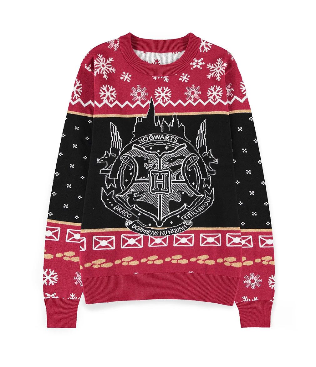 Harry Potter Weihnachtspullover Hogwarts Crest Christmas Sweater Strickpullover