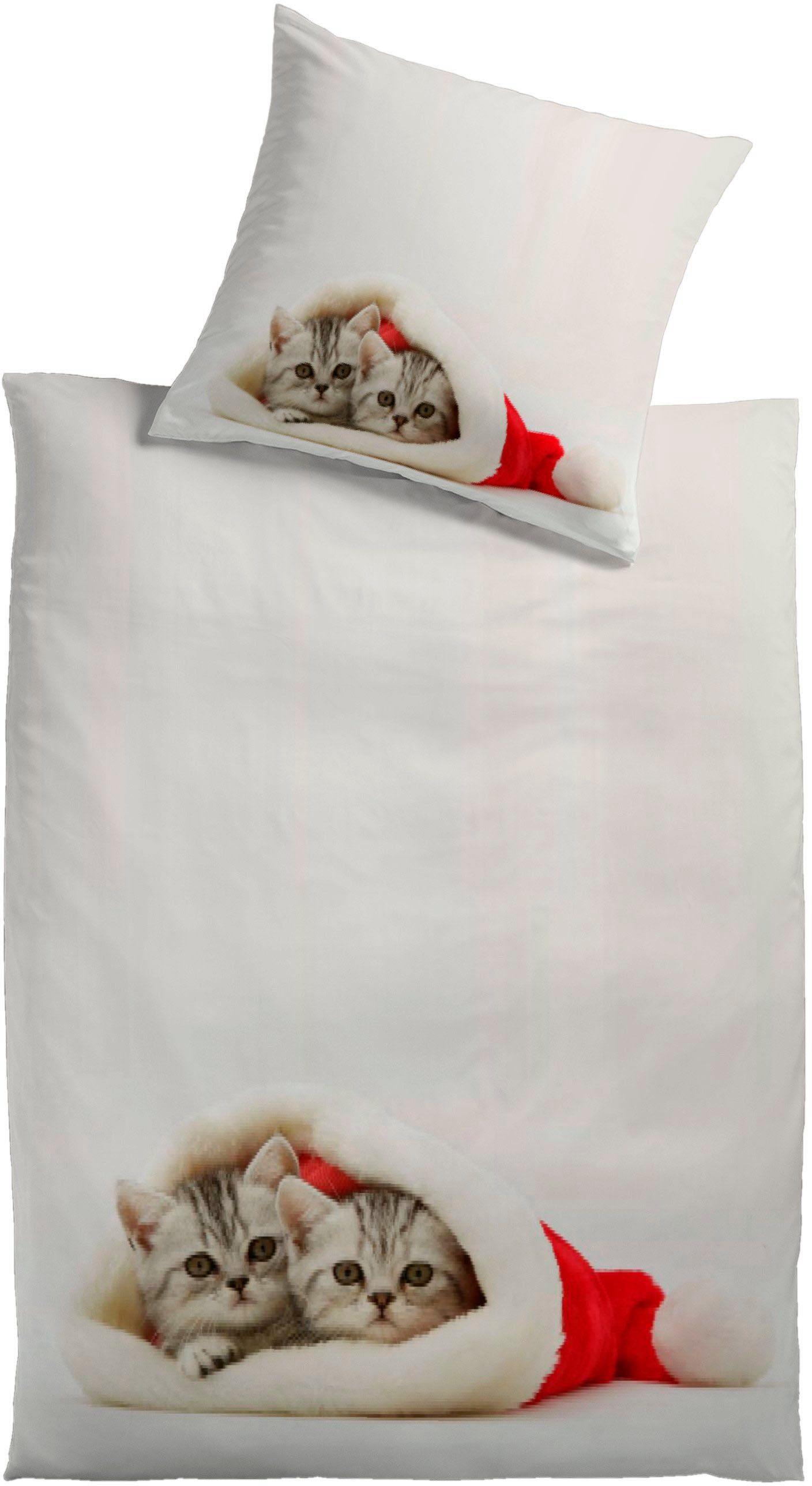 KiNZLER Bettwäsche Katzenmotiv, Renforcé, 2 teilig, günstig online kaufen