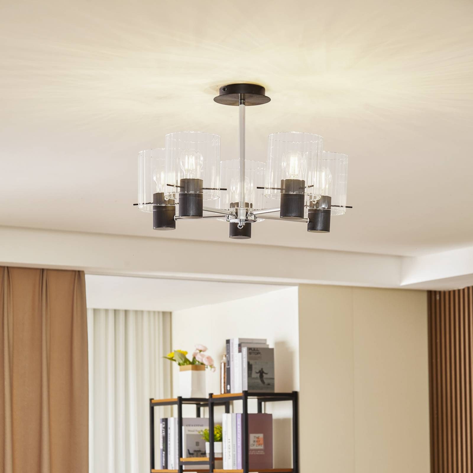 Lucande Deckenleuchten Eirian, Metall, Transparent IP20, 5 x 15 W LED