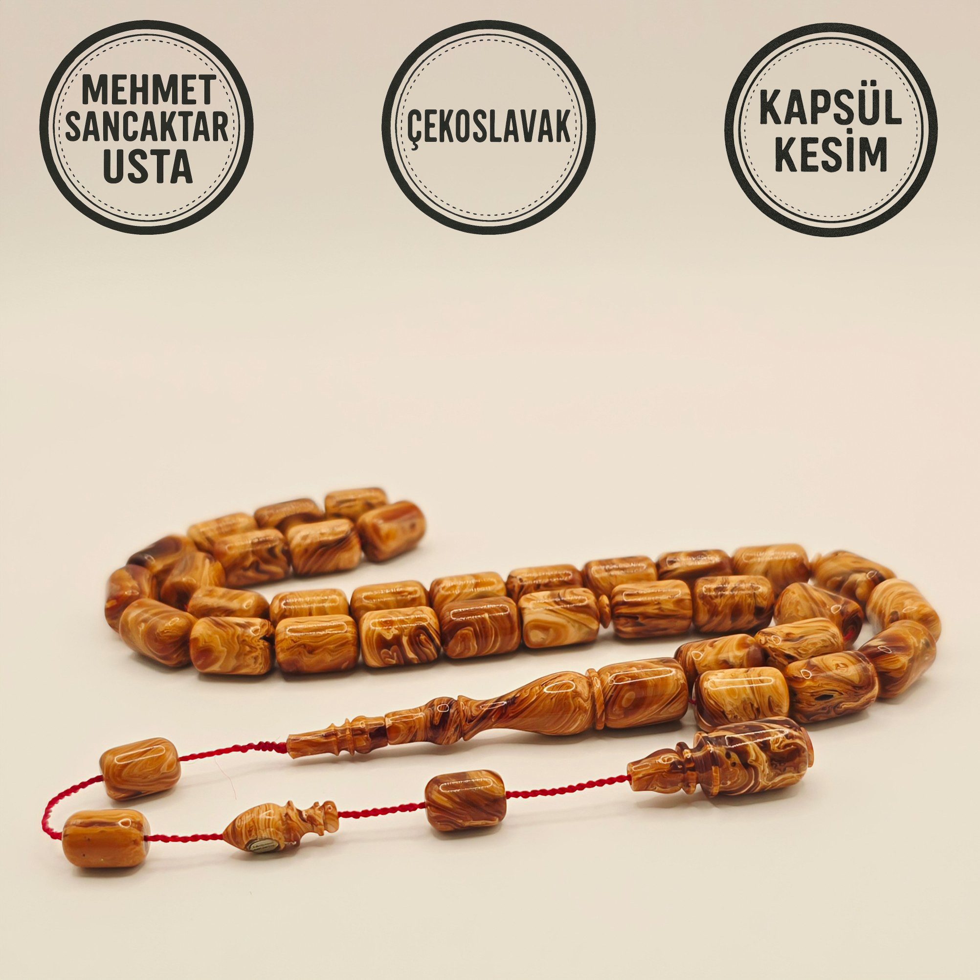 M-Punkt24 Кулоны Tesbih Tespih MEHMET SANCAKTAR CEKOSLAVAK Kapsül Gebetskette Misbaha, Yeni Cekoslavak, Kapsül
