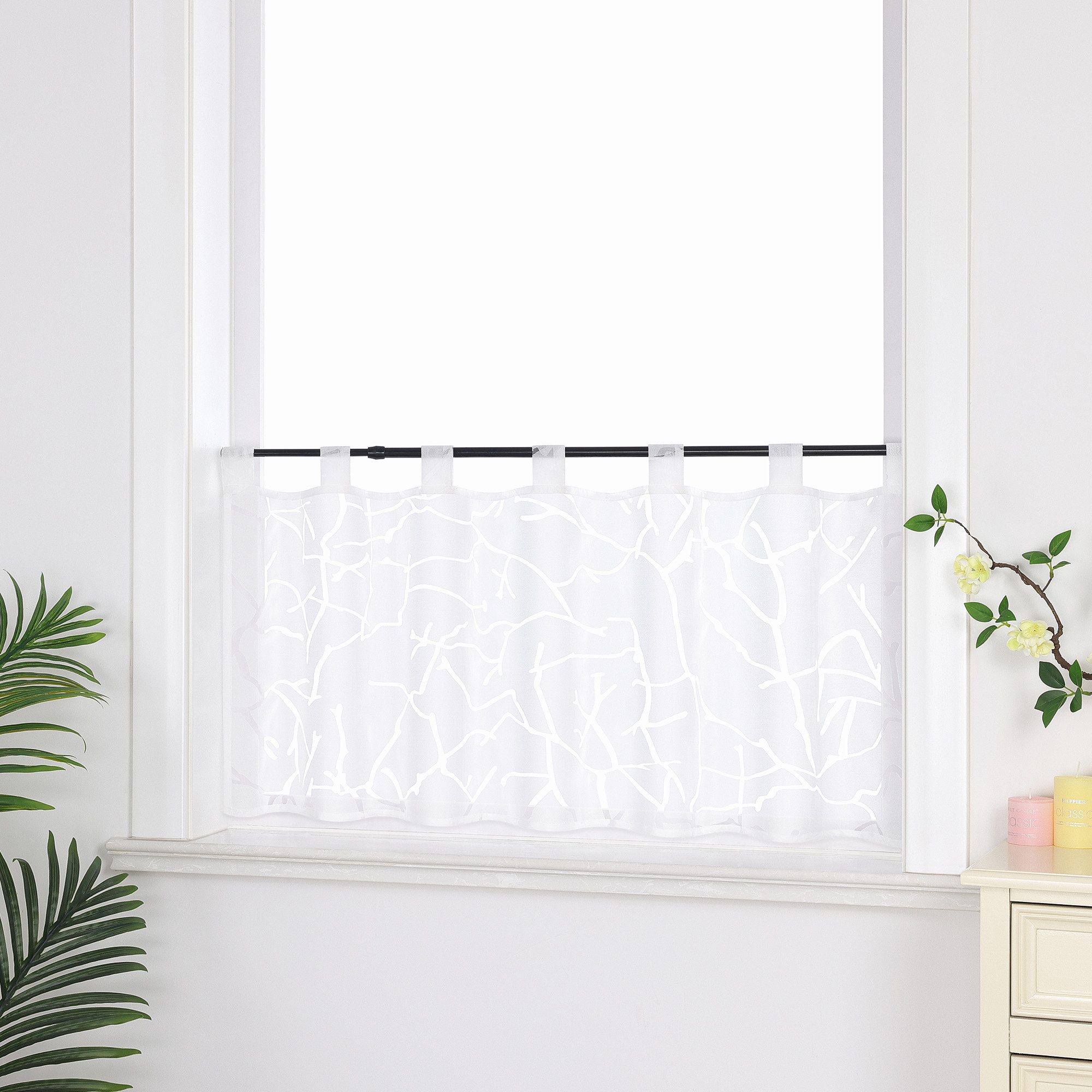 Joyswahl Scheibengardine (1 St), Schlaufen, transparent, Ausbrenner, Voile günstig online kaufen