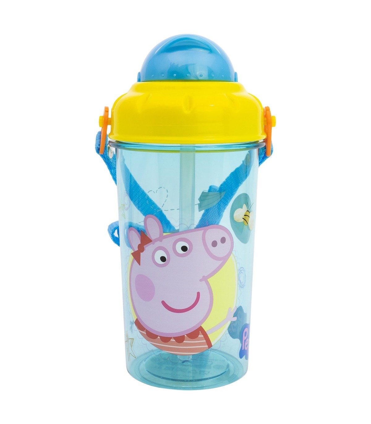 Peppa Pig Trinkflasche Kinder Trinkflasche 465 ml Canteen mit Deckel und Trageriemen