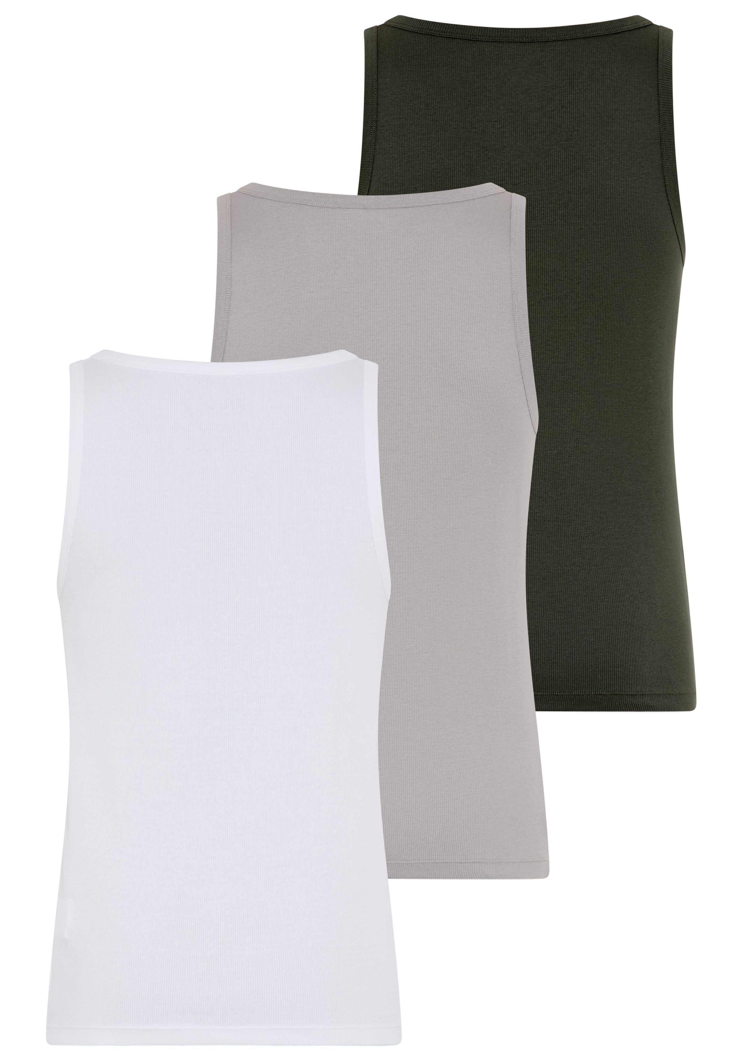 HUGO Ripptanktop (Packung, 3-tlg., 3er) Basic, Rundhals