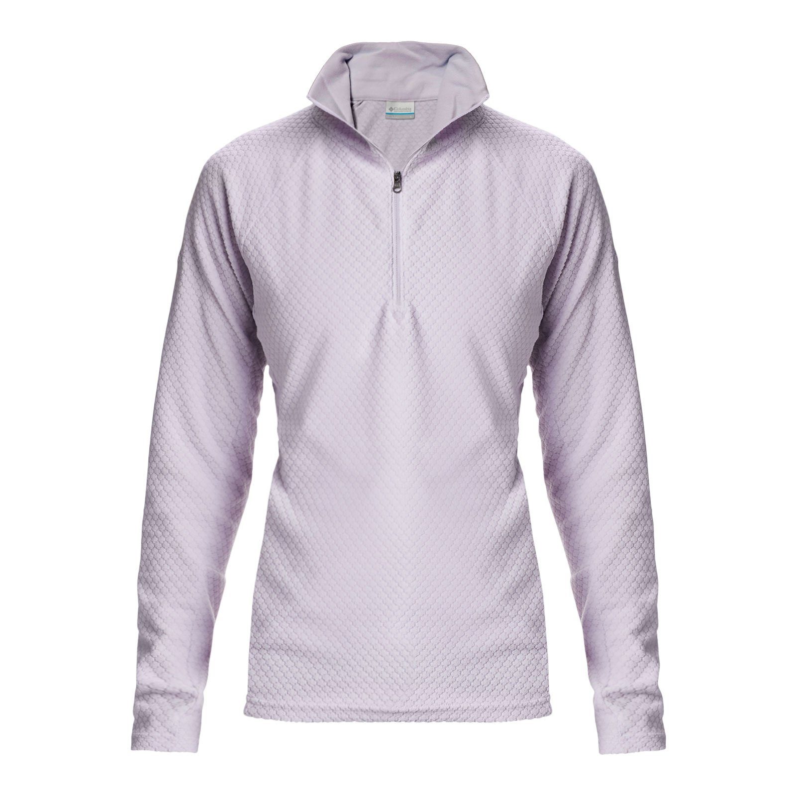 Glacial™ Strickfleece-Pullover Schriftzug mit aufgesticktem 1/2 quilt Columbia 584 Zip lilac am pattern pale IV Print Arm