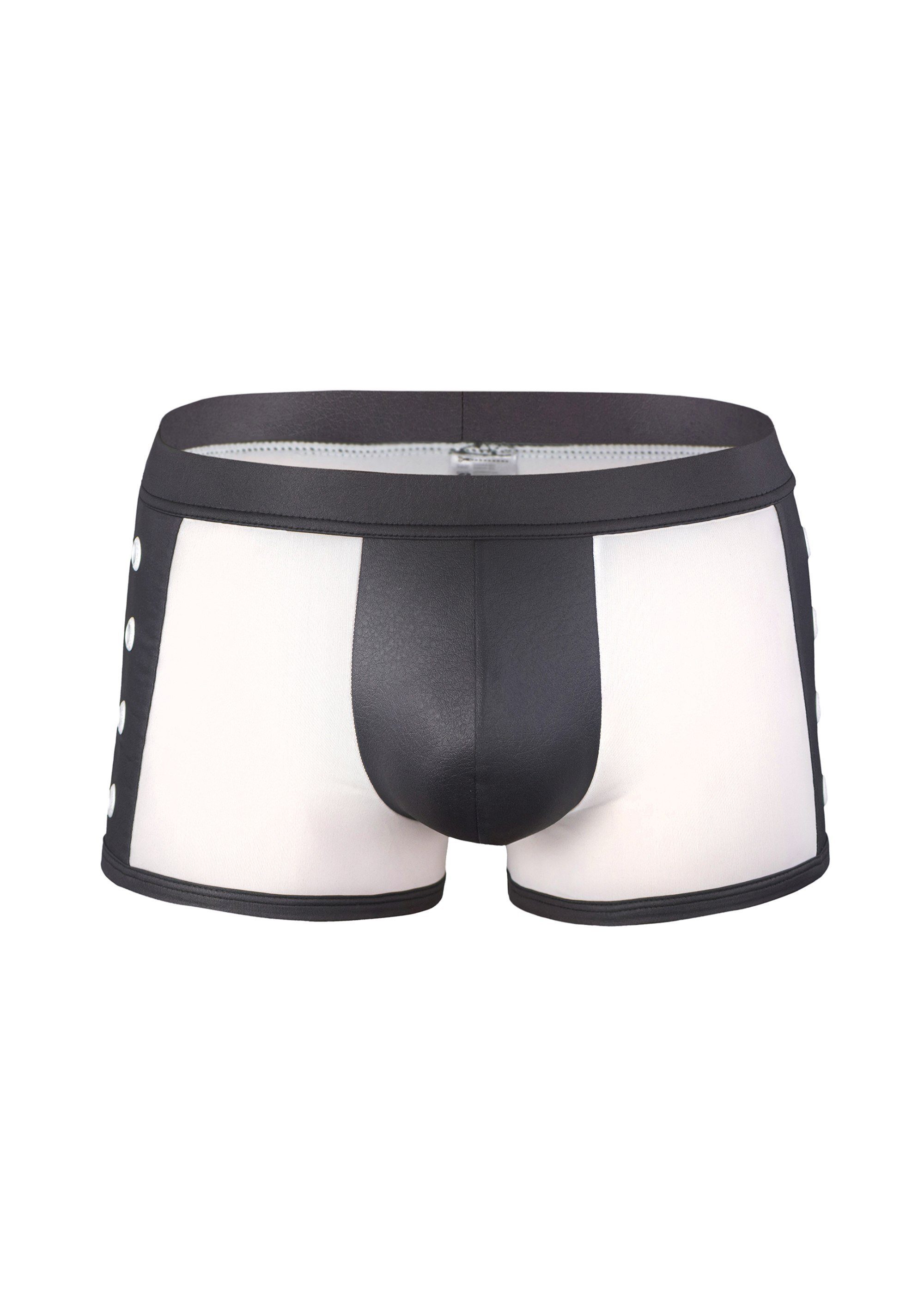 Geronimo Boxershorts Erotic Mission Boxer mit Nieten seitlich White (Boxer, 1-St) erotisch Weiß