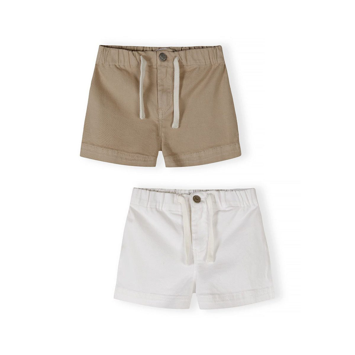 MINOTI Shorts für Mädchen aus Twill (Packung, 2-tlg) Gummibund mit Knopf
