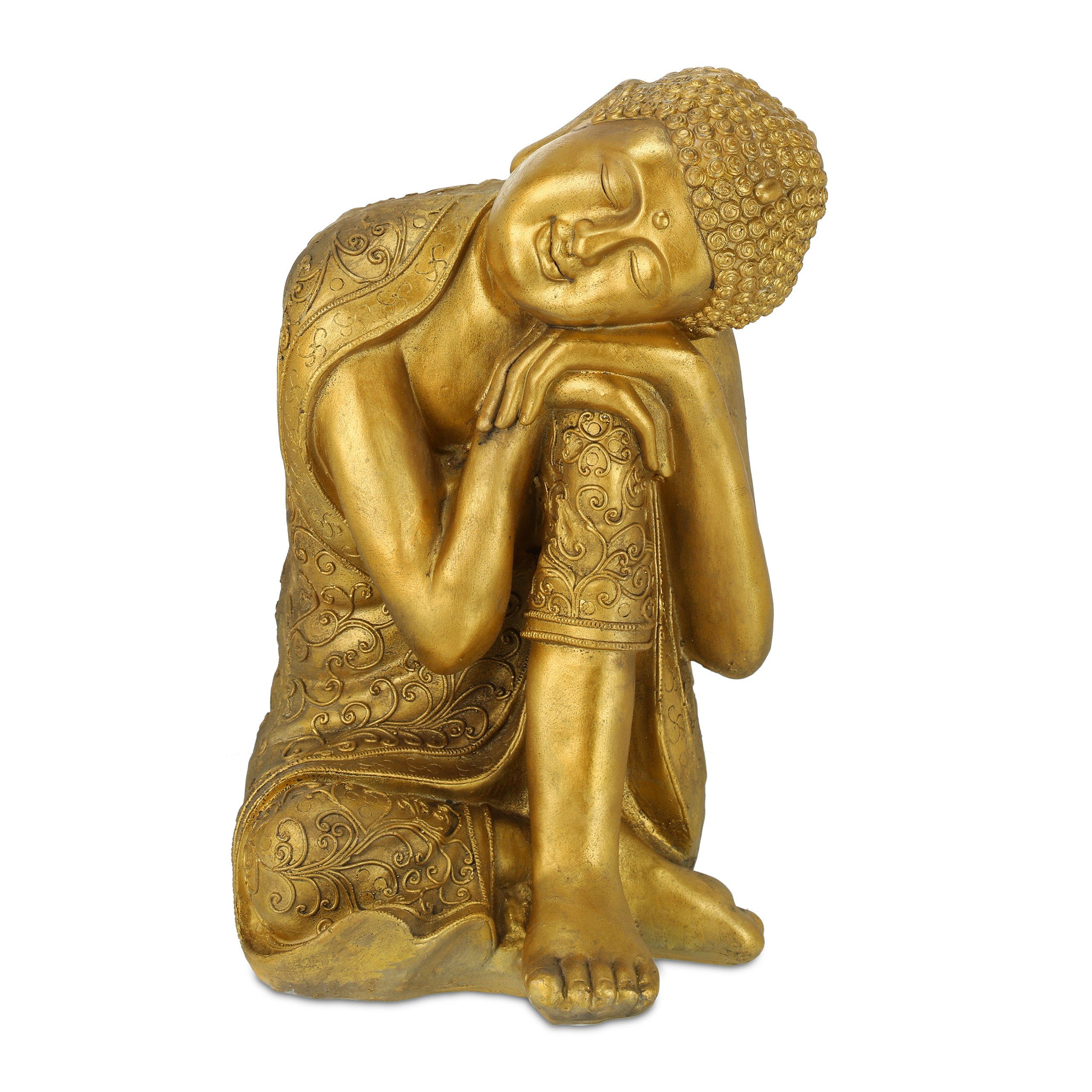 relaxdays Buddhafigur Buddha Figur mit Kopf 60 geneigtem cm
