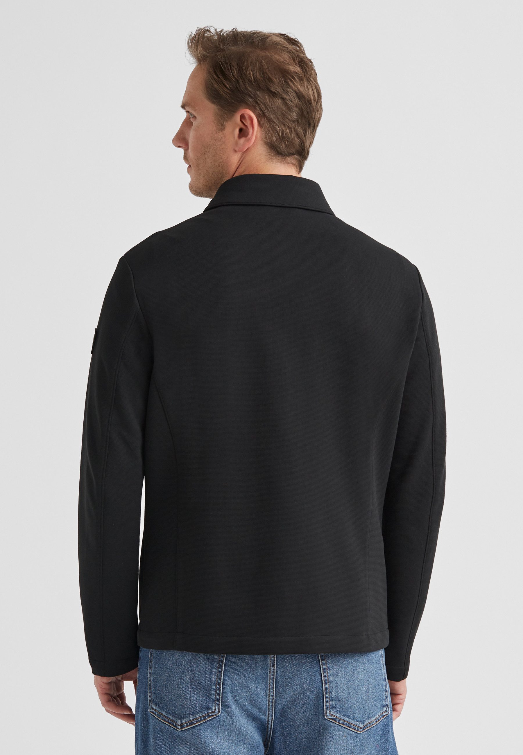 Milestone Hemdjacke MSOhio Herren Overshirt Übergangsjacke klassisch mit Logo Badge