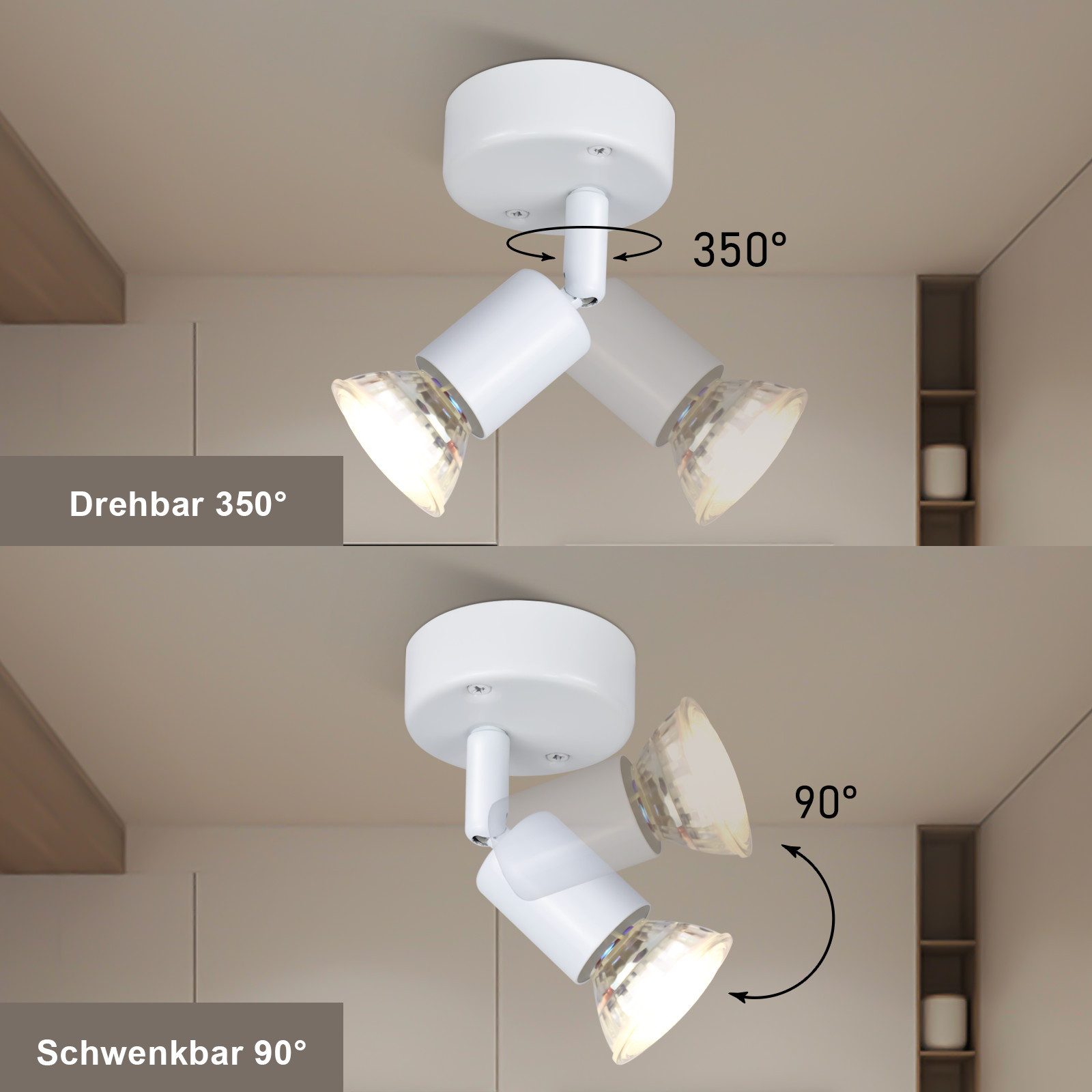 Nettlife LED Deckenstrahler LED Deckenstrahler Schwenkbar GU10 1/2/3/4 Flam günstig online kaufen