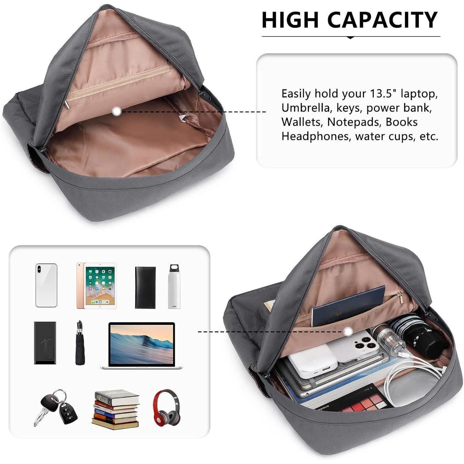 LuxusKollektion Schulrucksack Schulrucksack Unisex College Reise Business 13 Zoll Laptop Grau