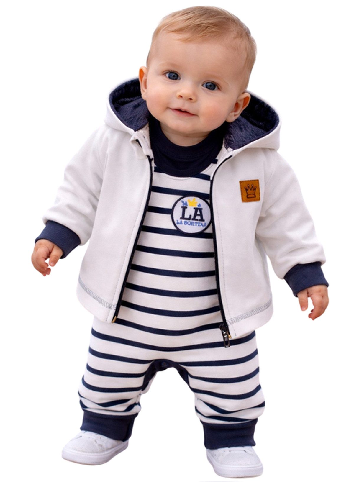 La Bortini Erstausstattungspaket Baby Anzug Strampler Jacke Langarmshirt 3tlg neutral (Erstlingsset für Jungen und Mädchen) Set für Neugeborene, unisex, 50 56 62 68 74 80