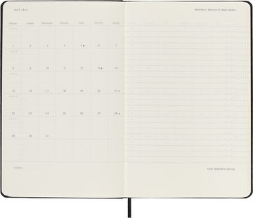 MOLESKINE Buchkalender, 12 Monate Pro Wochen Notizkalender 2024, Pro A5, 1 Wo = 2 Seiten