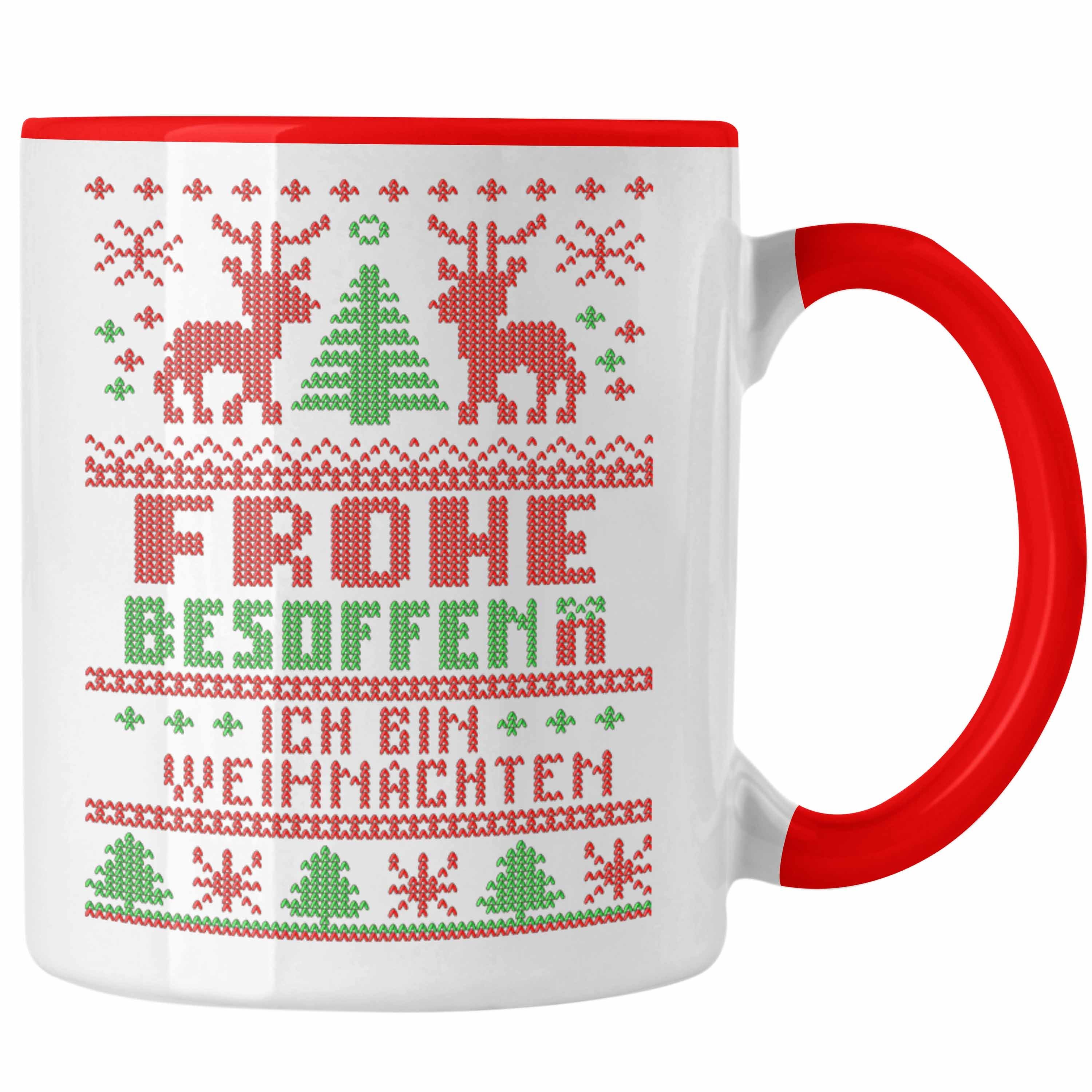 Trendation Tasse Trendation - Weihnachten Tasse Ich Bin Weihnachtstasse Weihnachtstassen Lustig Glühwein Becher Geschenk Tassen Weihnachtsmarkt Frauen Männer Rot