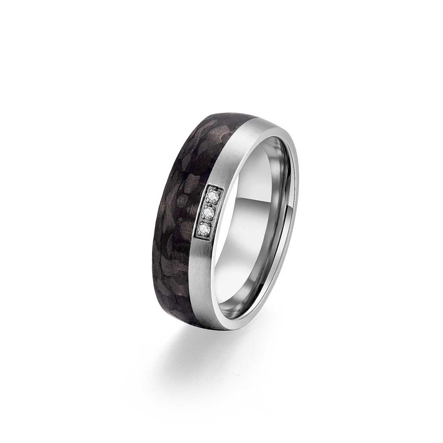 Adam & Eve Trauring Carbon/Titan - Eheringe, Partnerringe "AEC55M" ohne & mit Zirkonia