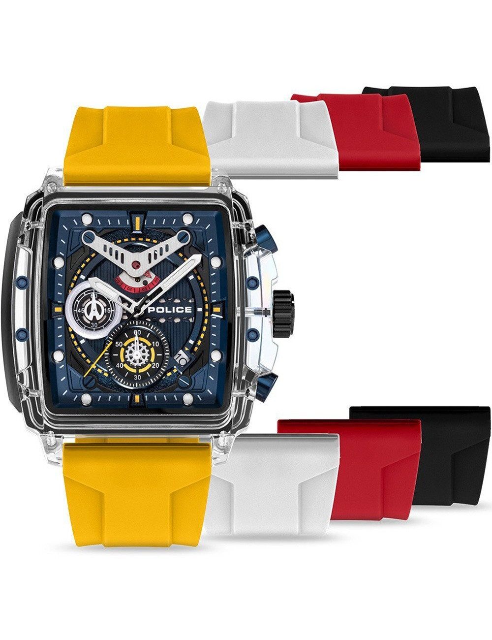 Police Quarzuhr Police PEWGO0052402-SET Herrenuhr Clout Set Chrono 43mm 3ATM Police PEWGO0052402-SET Herrenuhr Clout Set Chrono 43mm 3ATM