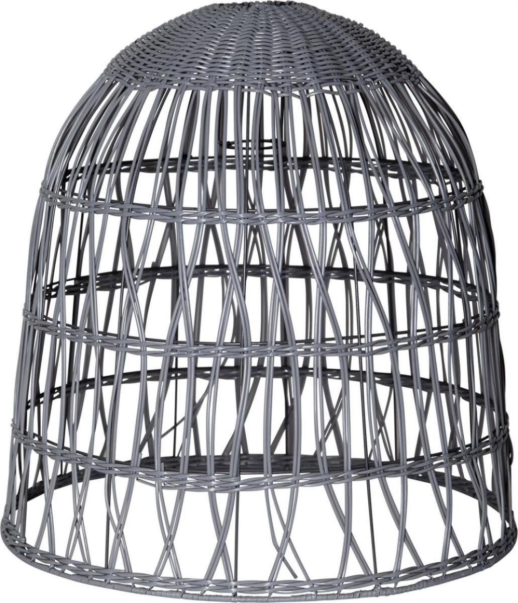 STAR TRADING Lampenschirm Lampenschirm Rattanstil KNUTE wetterfest Kunststoff grau D: 48cm