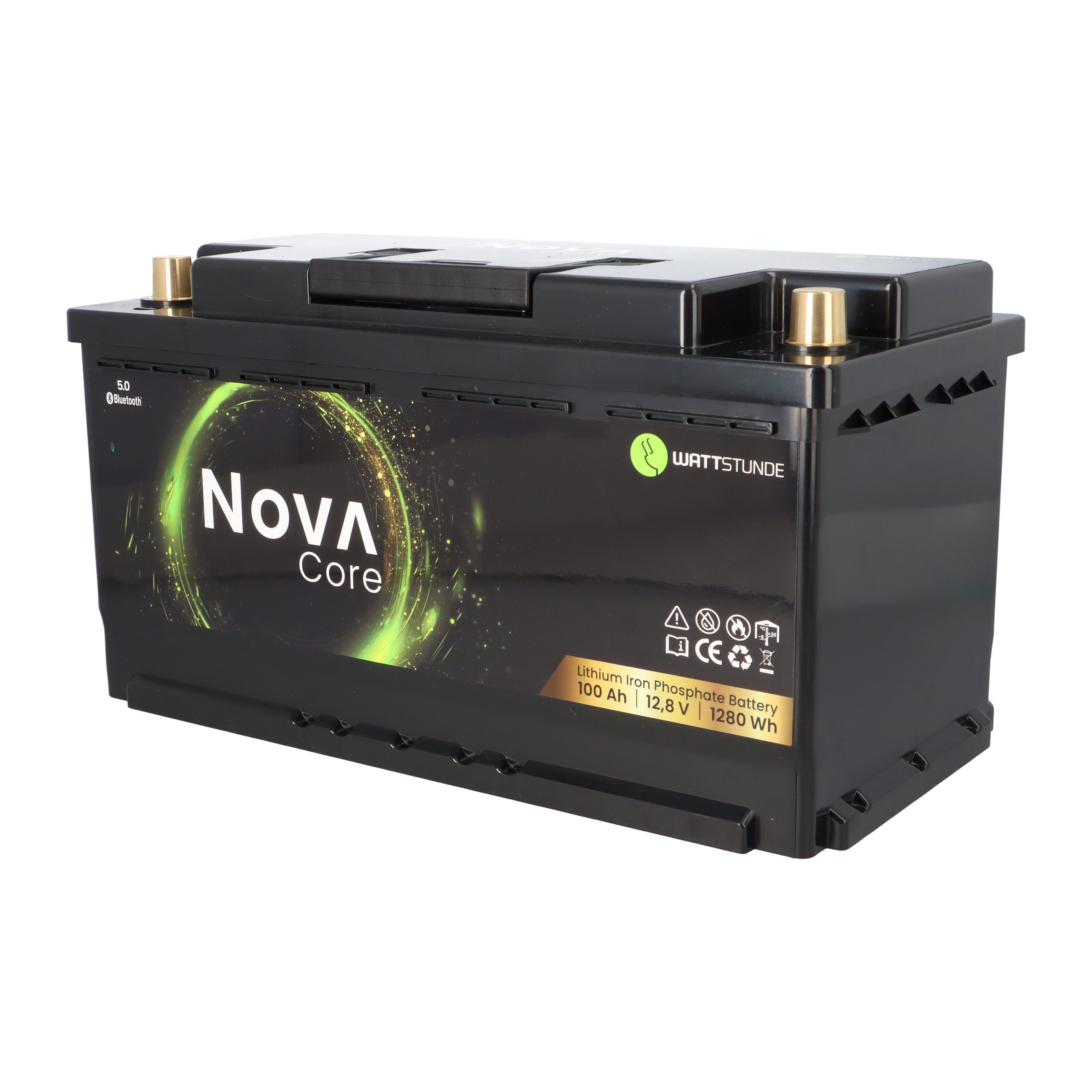 Wattstunde WATTSTUNDE NOVA Core Batterie 12,8V 100Ah 1280Wh LiFePO4 Batterie