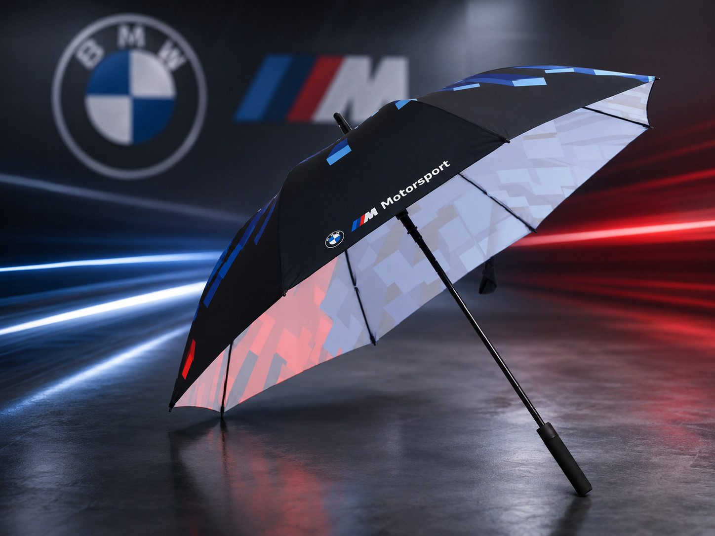 BMW Stockregenschirm BMW Motorsport Stockschirm Regenschirm Automatiköffnung Fiberglas