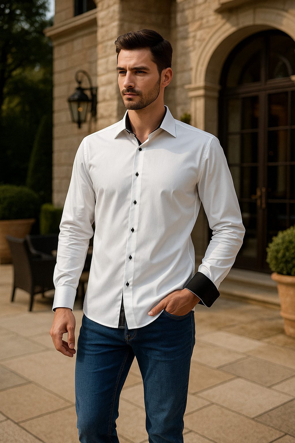 JEEL Langarmhemd Herren Hemd Langarm (1-tlg) Slim Fit günstig online kaufen