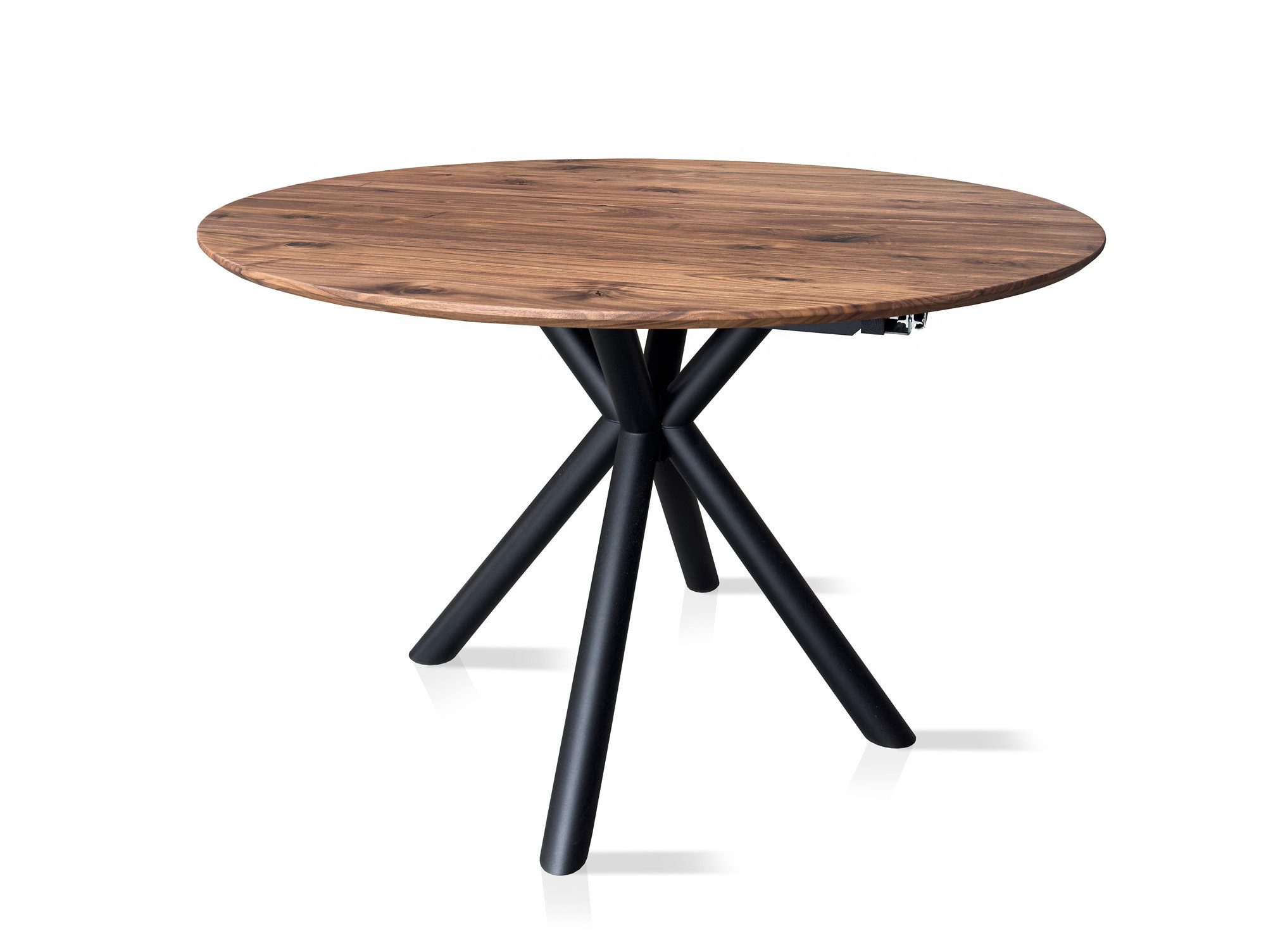 Moebel-Eins Esstisch, DAVOS Esstisch, Material Massivholz, rund, Nussbaum geölt