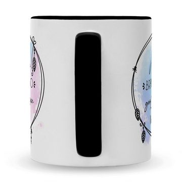 GRAVURZEILE Tasse mit Spruch Große Herzen wie Deins, Keramik, Farbe: Schwarz & Weiß