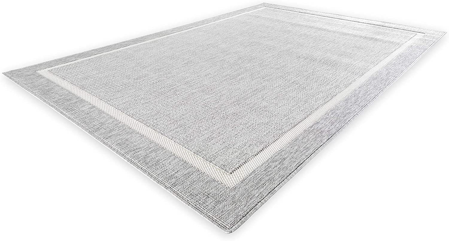 Area Grau DomDeco, Schlaufengewebe Teppich für Innen und und In- Outdoor-Teppich Framed Außen,