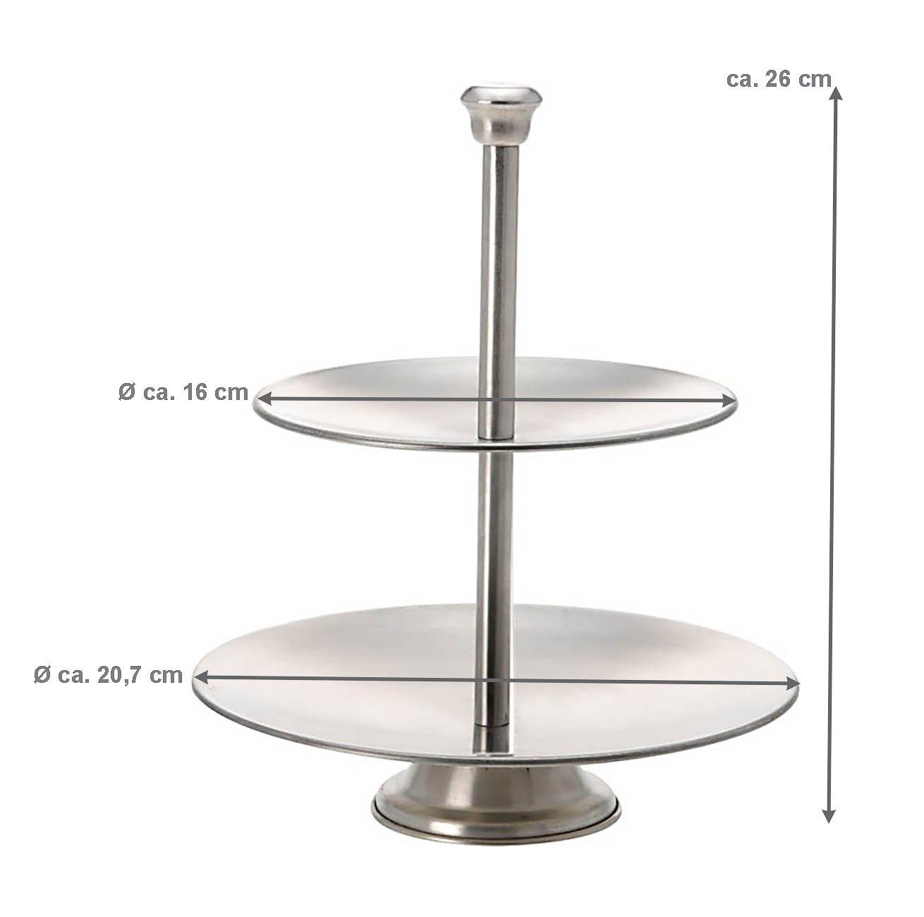 Bubble-Store Etagere Servierständer, Edelstahl, (Hx) ca. 26 x 20,7 / 16 cm), Etagere 2 Ebenen aus Edelstahl