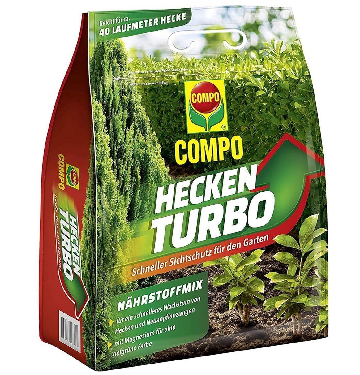 Bodenverbesserer COMPO Heckenturbo, Heckendünger, Nährstoffmix, Spezial-Dünger für Heck