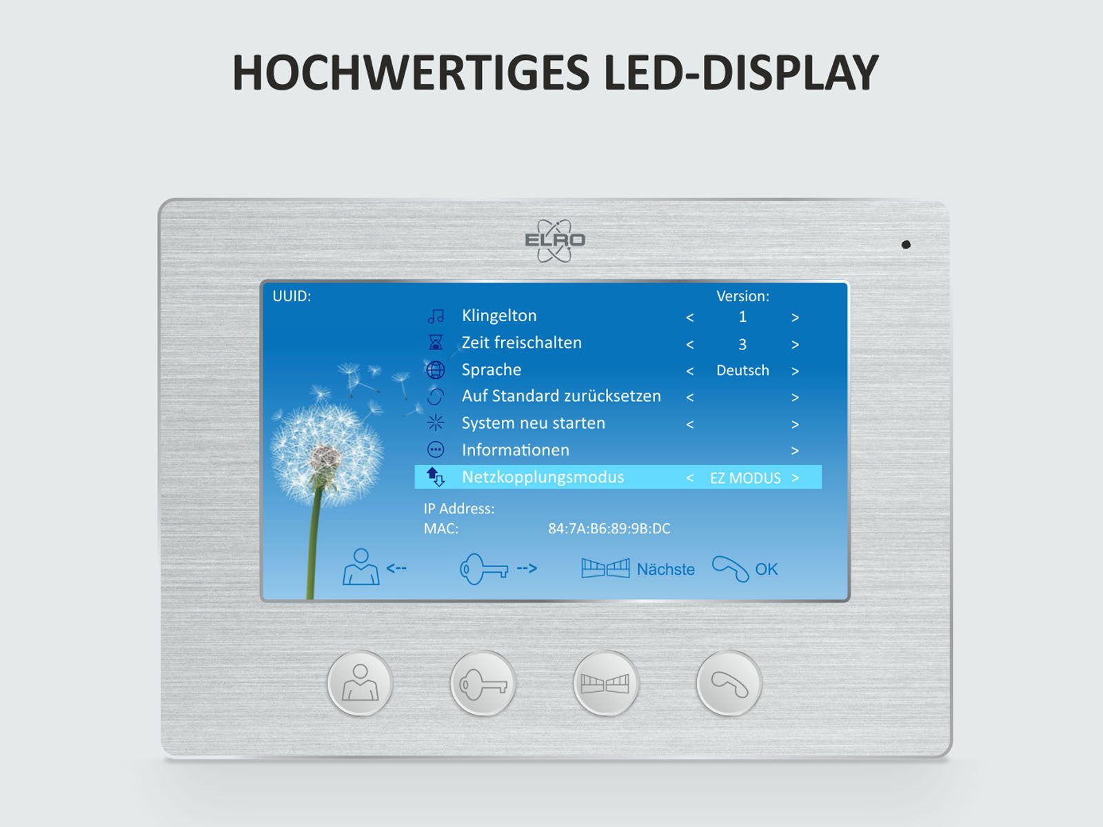 Elro Video-Türsprechanlage (Innenbereich, Außenbereich, IP Klingelanlage 2 Familienhaus, Tür-Klingel Sprechanlage mit Kamera)