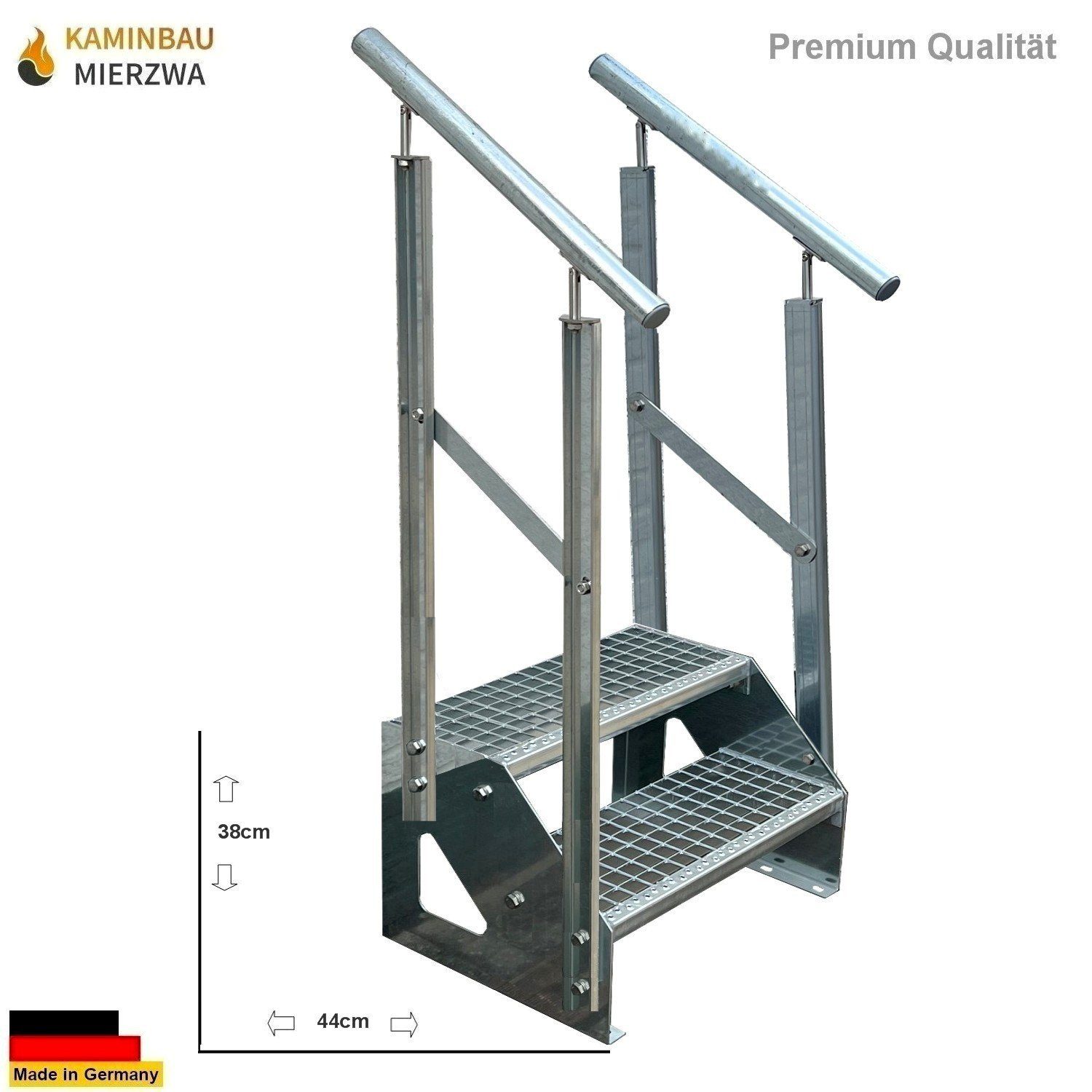 Kaminbau Mierzwa Außentreppe Premium Treppe Verzinkt günstig online kaufen