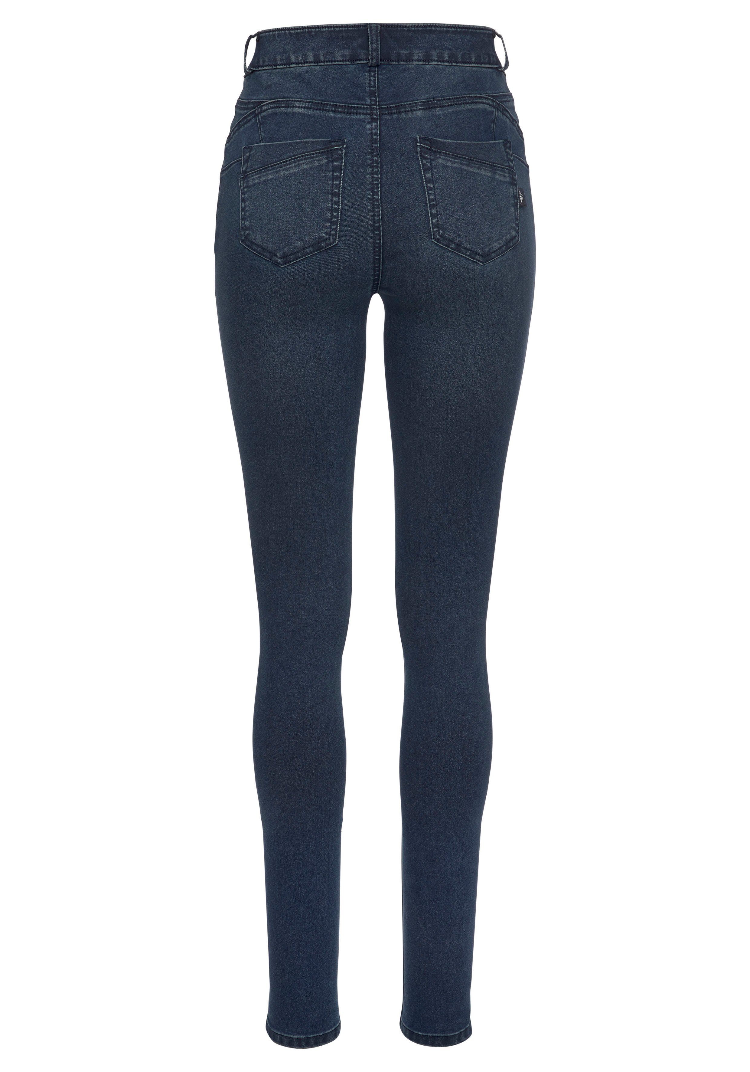 Arizona Stretch Waist Skinny-fit-Jeans Ultra Shapingnähten High mit dark-blue-used