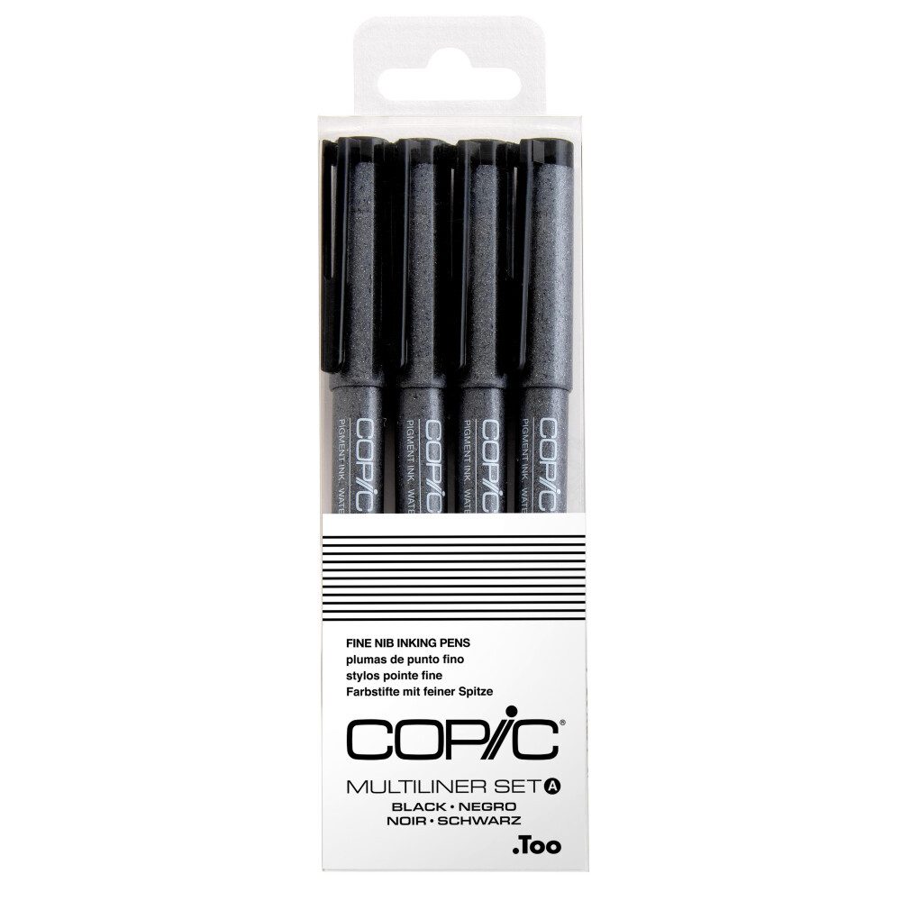COPIC Marker Multiliner Set schwarz 4 Stk., (1-tlg)