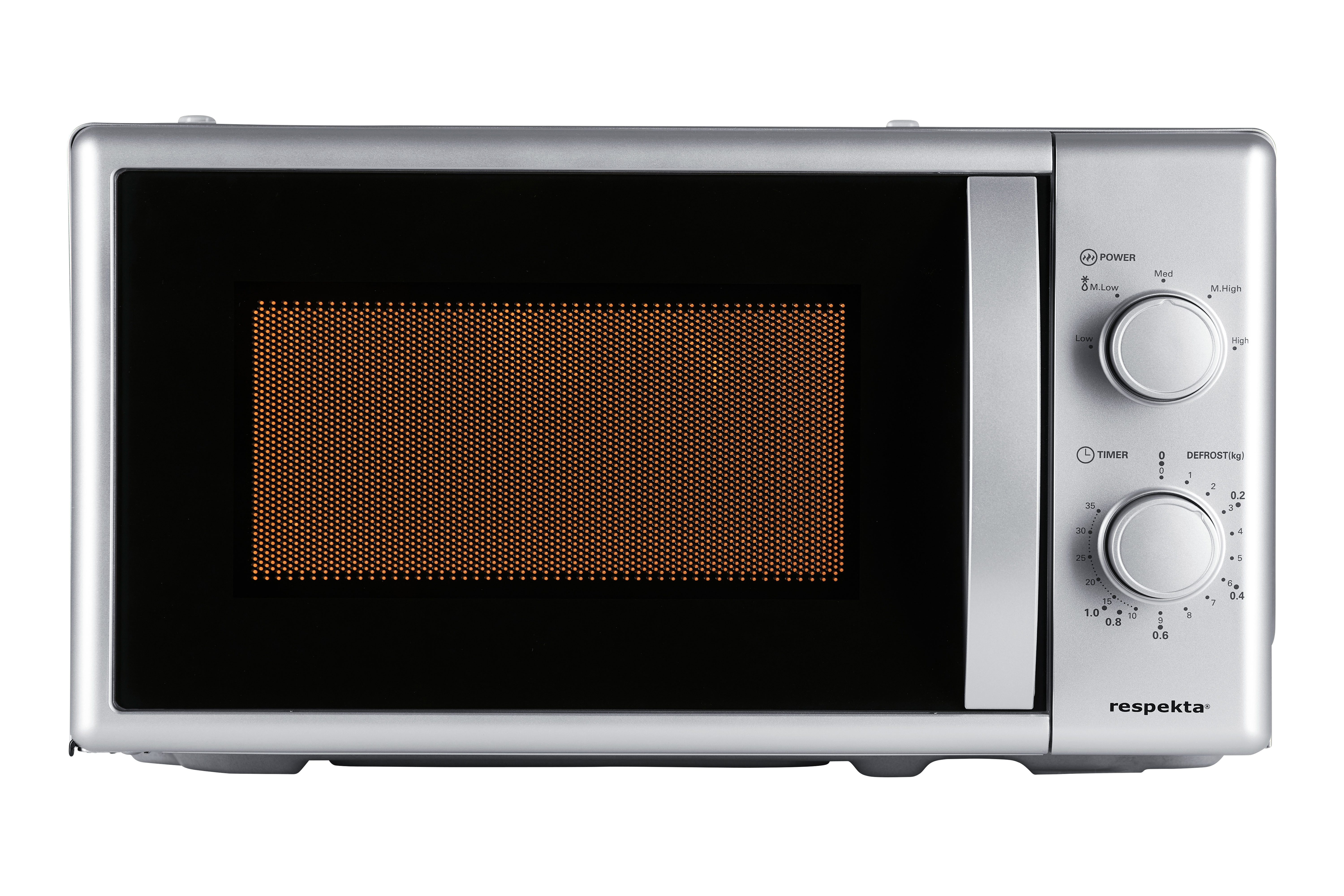 RESPEKTA Mikrowelle MW700, 20 l, 20 Liter Garraum; 5 Leistungsstufen; Auftaufunktion