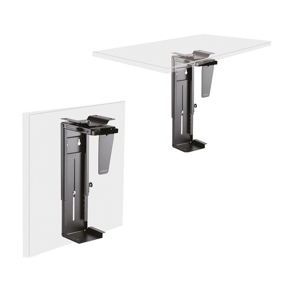 LogiLink Monitor-Halterung Verstellbare PC-Halterung, (1-tlg., PC-Halterung, 360° drehbar, bis 10 kg, Größe Höhe: 300-533 mm, Breite: 88-203 mm)
