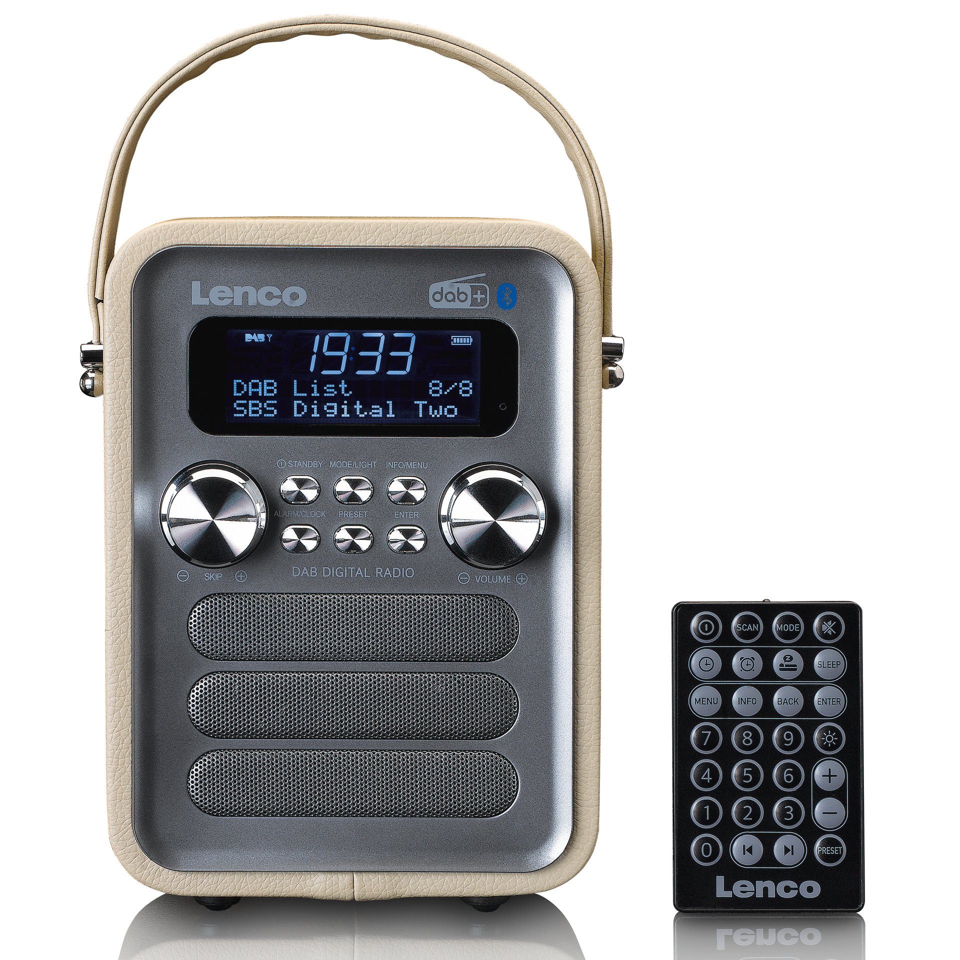 (DAB) FM-Tuner Handgriff 4 Digitalradio (DAB), mit mit Lenco RDS, (Digitalradio einem Tragbares W), DAB+ Radio praktischen PDR-051